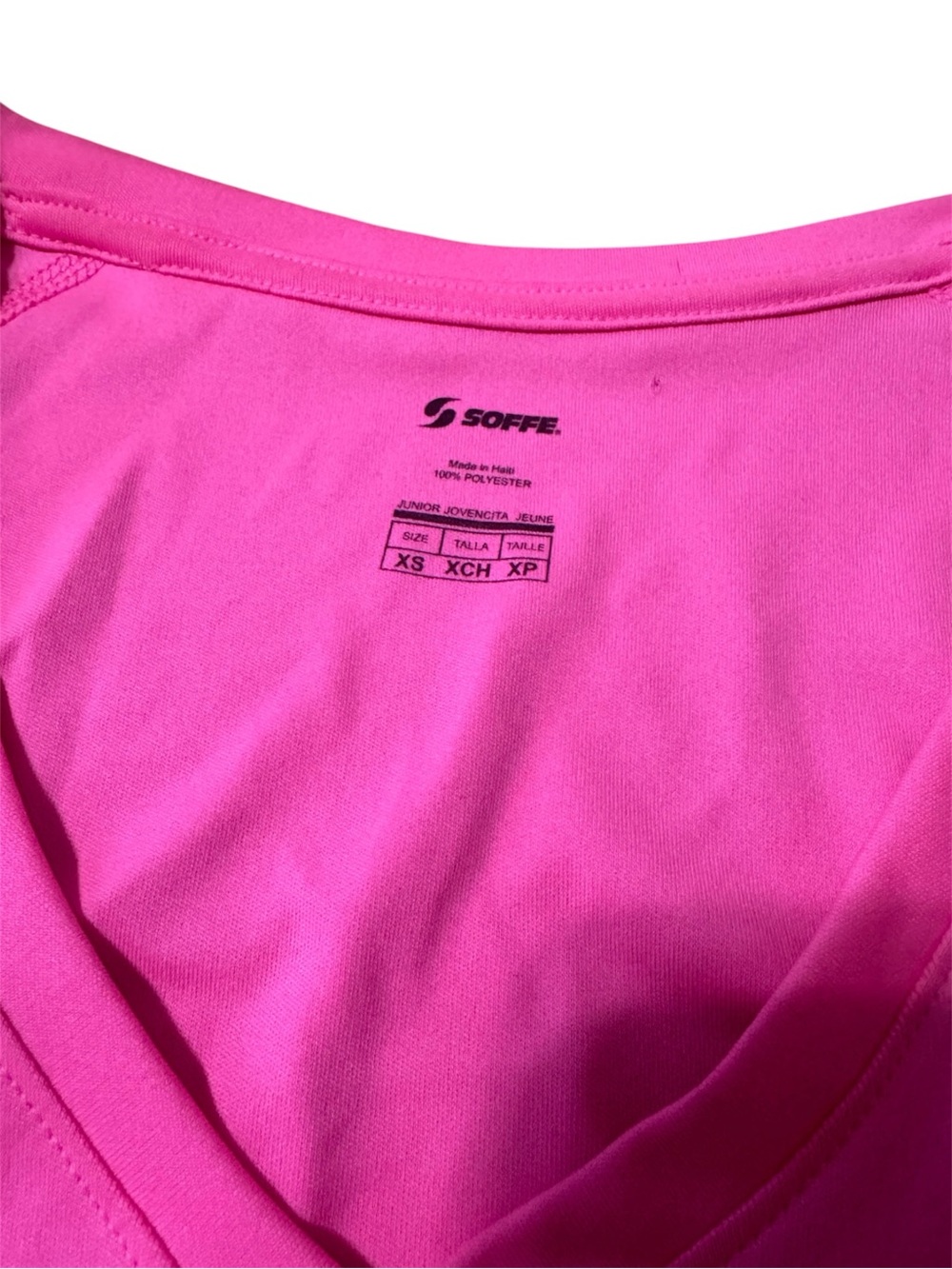 Hot Pink Athletic V-Neck Activewear Tee - Picture 3 of 3